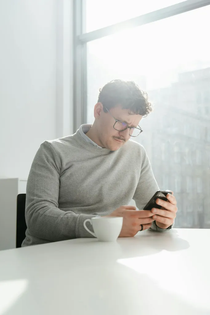 Man looking at his smartphone