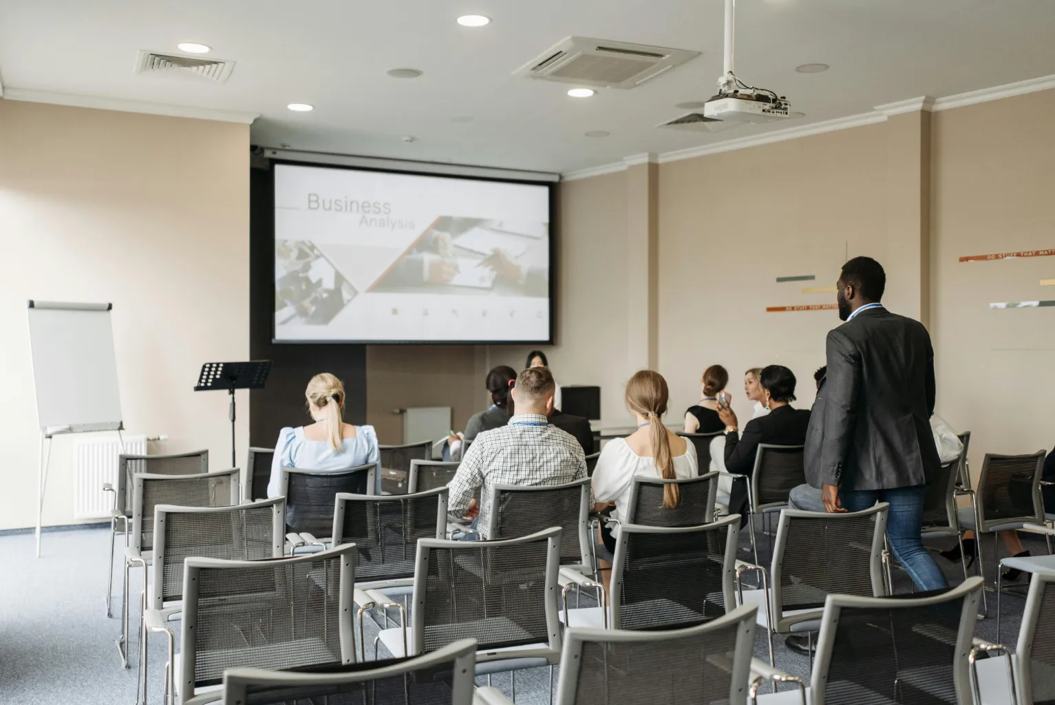 Conference room with participants